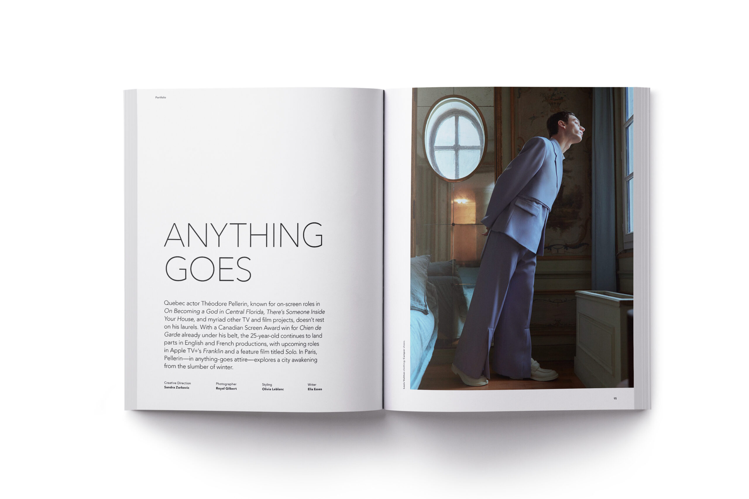 Anything Goes: Actor Théodore Pellerin, for NUVO Spring Issue 96